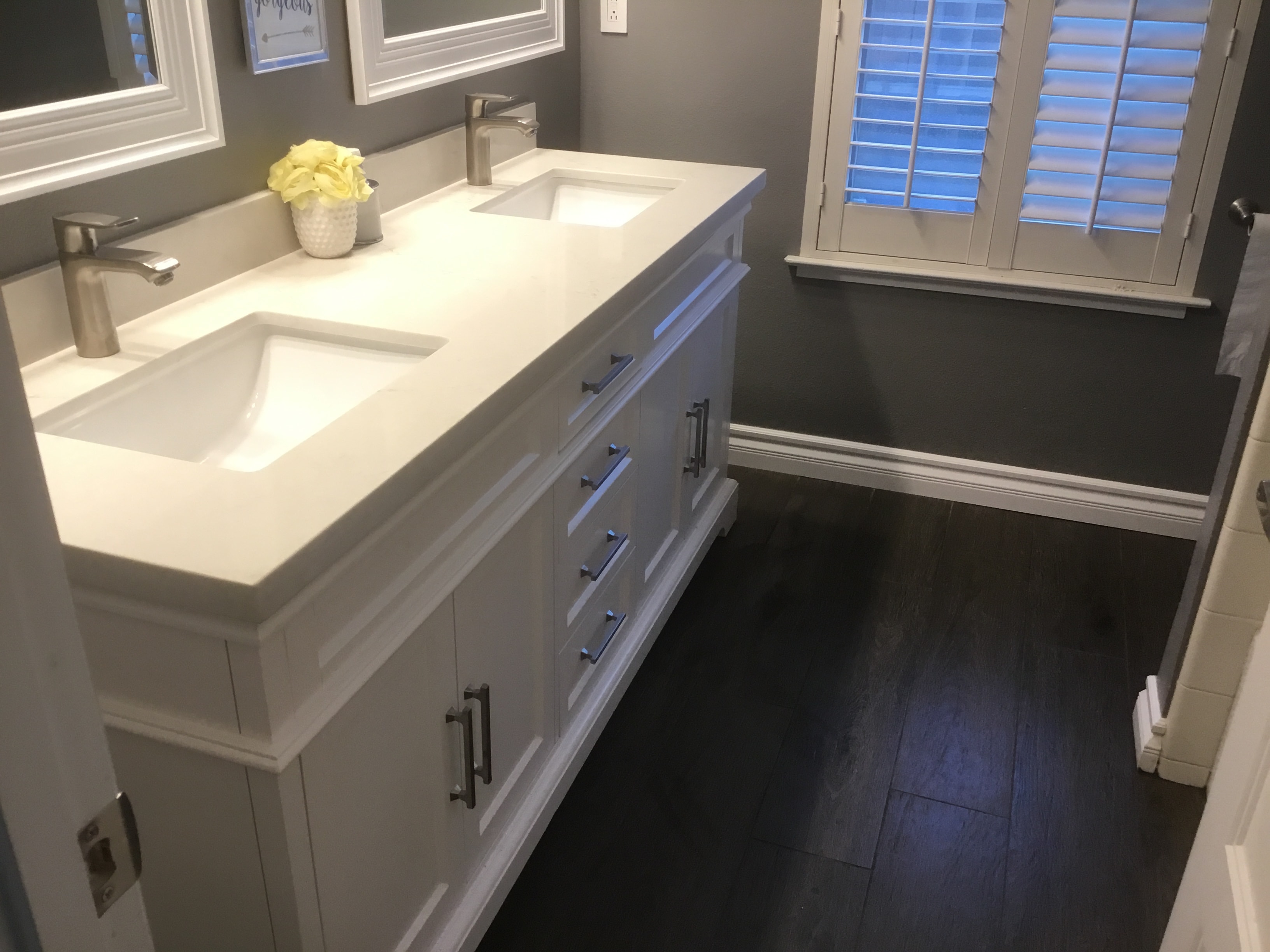Modern bathroom vanity double sink — HCIC